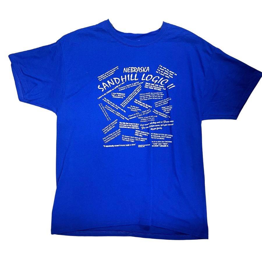 Nebraska Sandhill Logic II Shirt | Blue | Multiple Sizes | Sandhills Specialty Gifts and Crafts