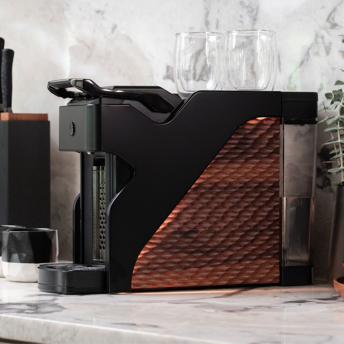 Line1 Espresso and Coffee Machine: Satin Black & Grain