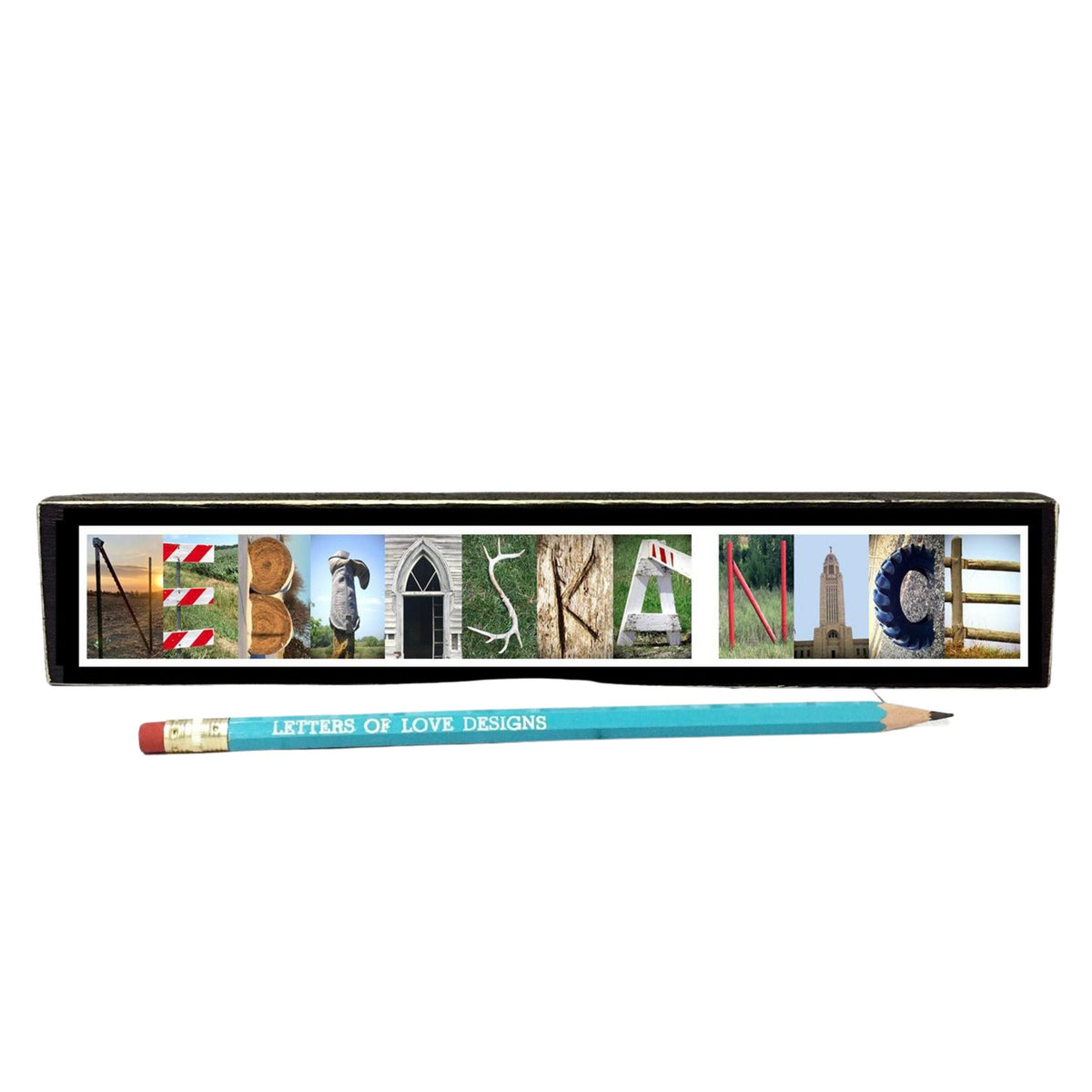 Nebraska Nice Word Block | 10.5" x 2" | Letters of Love Designs