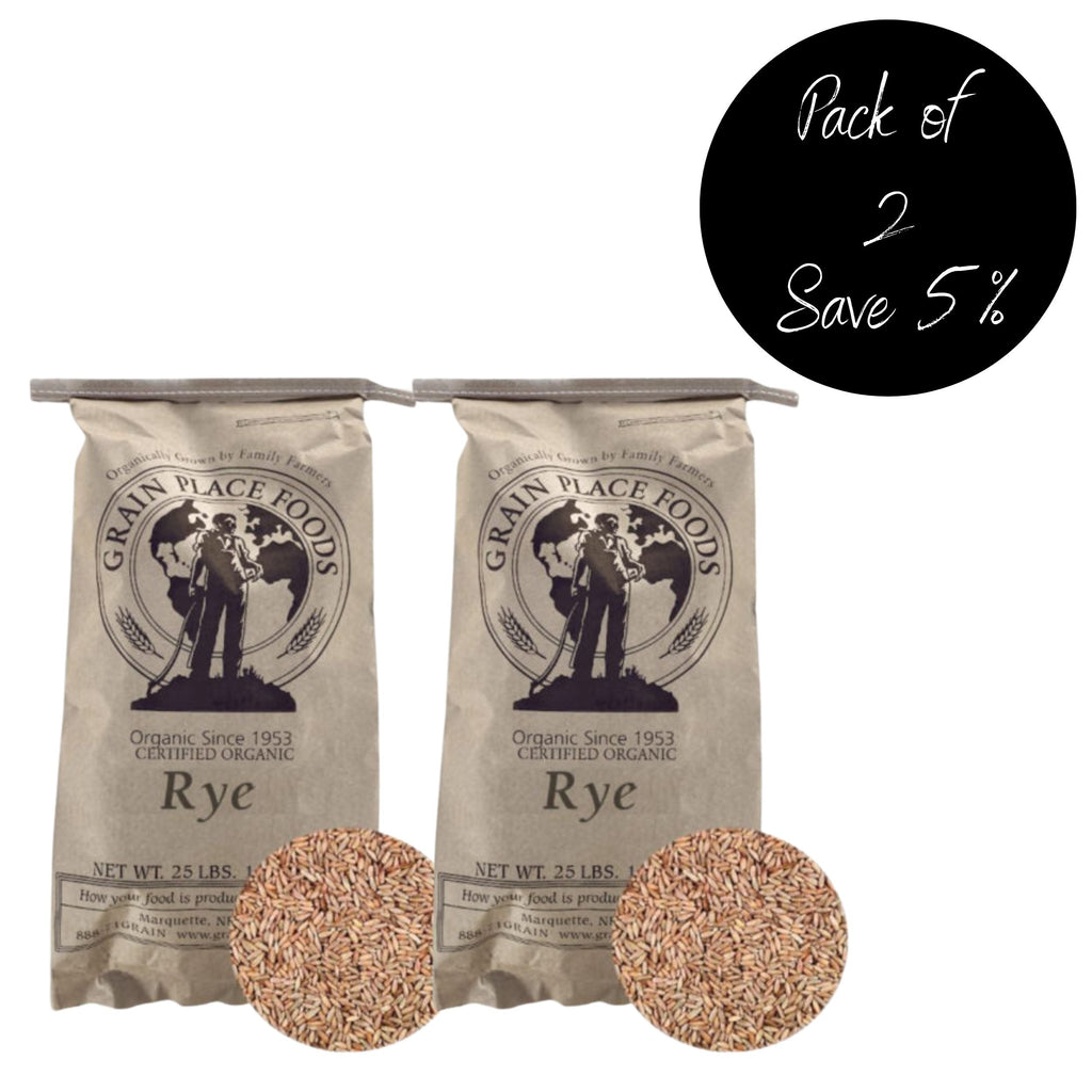 Organic Rye | 25 lb | Pack of 2 | Non-GMO | Grain Place Foods
