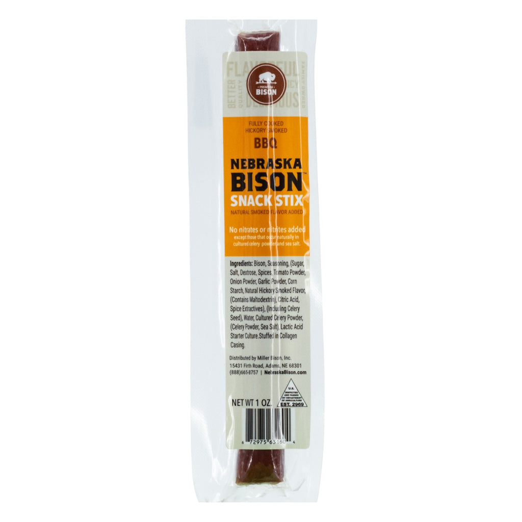Bison BBQ Meat Stick | 1 oz | Pack of 12 | Nebraska Bison