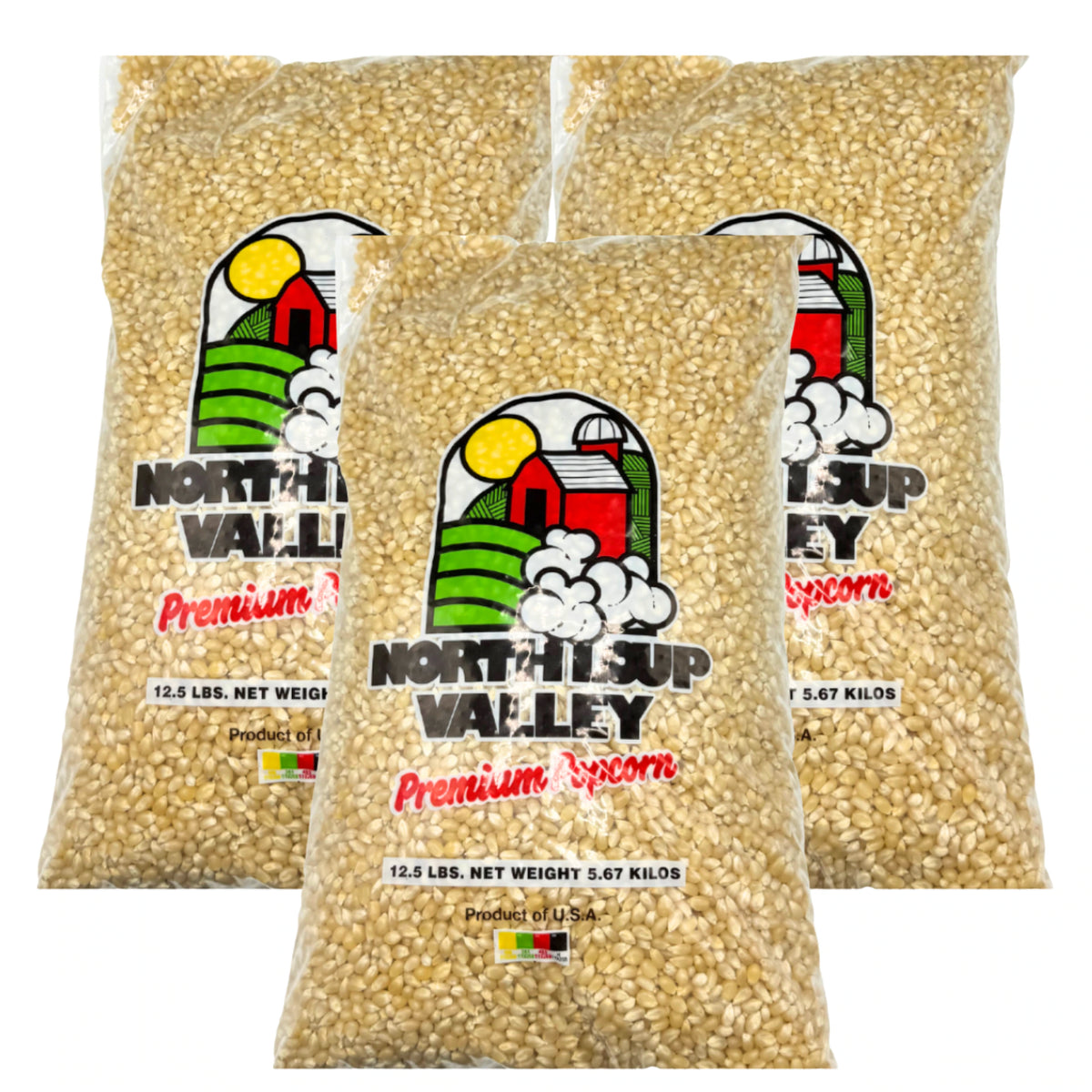 White Un-Popped Popcorn Kernels | 12.5 lb | Pack of 3 | Non-GMO | Popcorn County USA | North Loup Valley