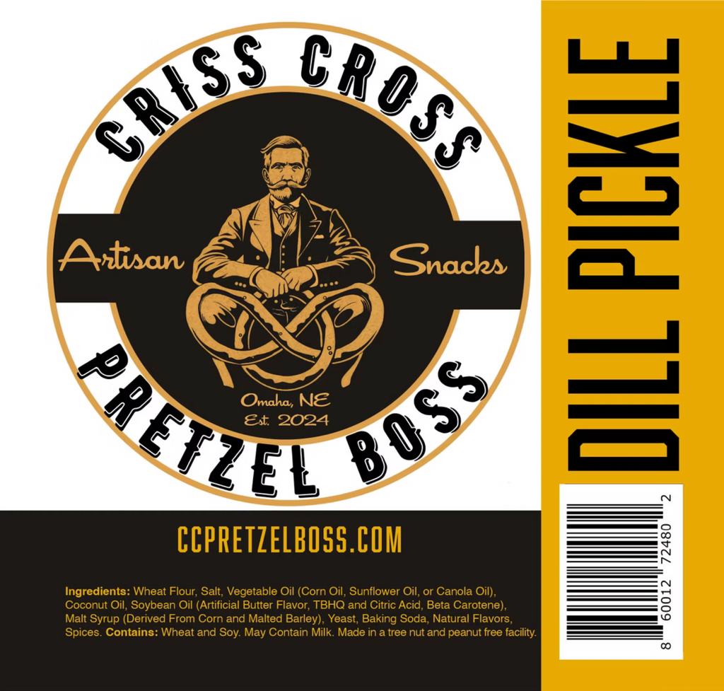 Dill Pickle Flavored Pretzels | 10 oz | Criss Cross Pretzel Boss
