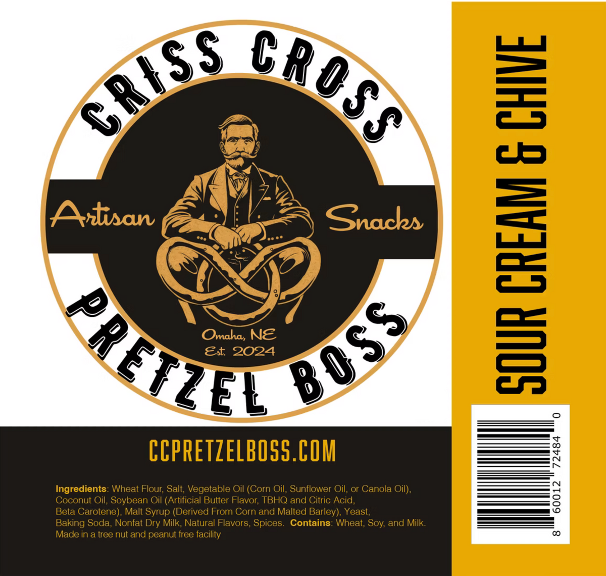 Sour Cream & Chive Flavored Pretzels | Pack of 2 | 10 oz | Criss Cross Pretzel Boss