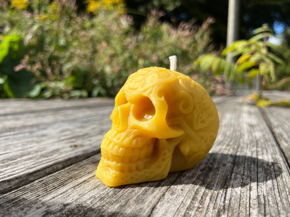 Beeswax Halloween Decorative Skull Candle
