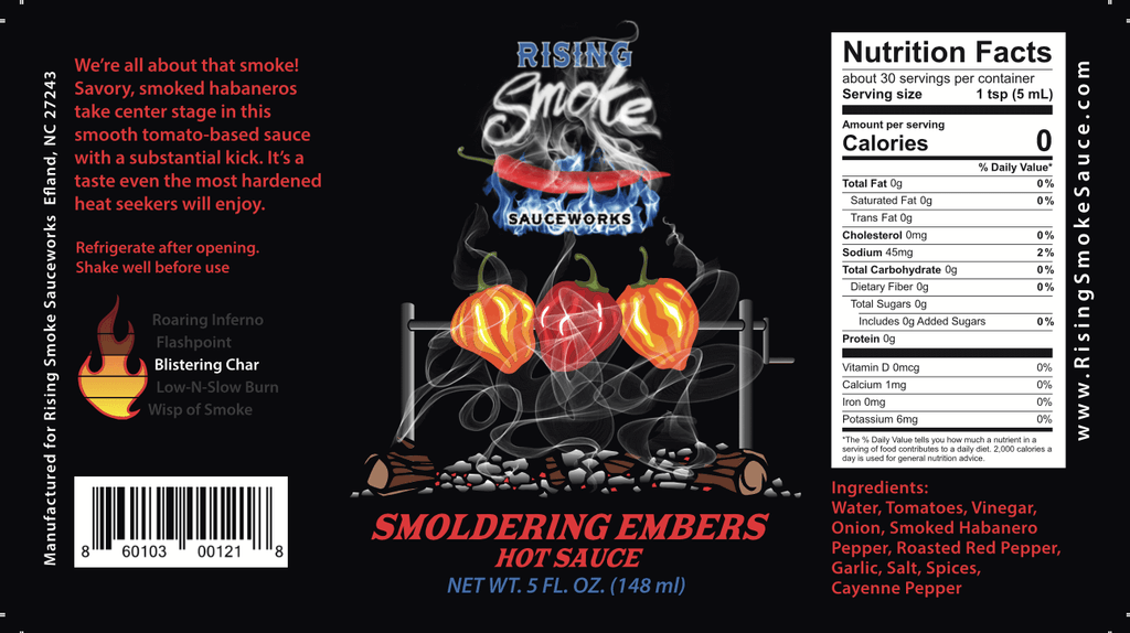 Smoldering Embers - Habanero Tomato Basil Hot Sauce (Medium)