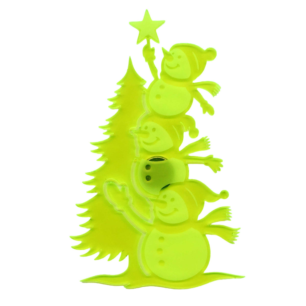 Snowmen Christmas Tree Magnetic Plaque | 3.5" x 6" | Multiple Color Options | Glowing Creation