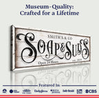Personalized Soap And Suds Laundry Sign
