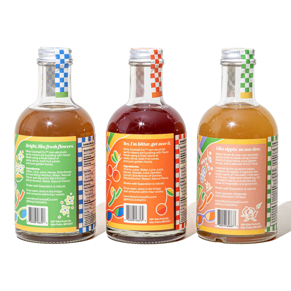 New! Mixly Spritz Mixer Trio | Non Alcoholic Cocktail & Mocktail Gift Set