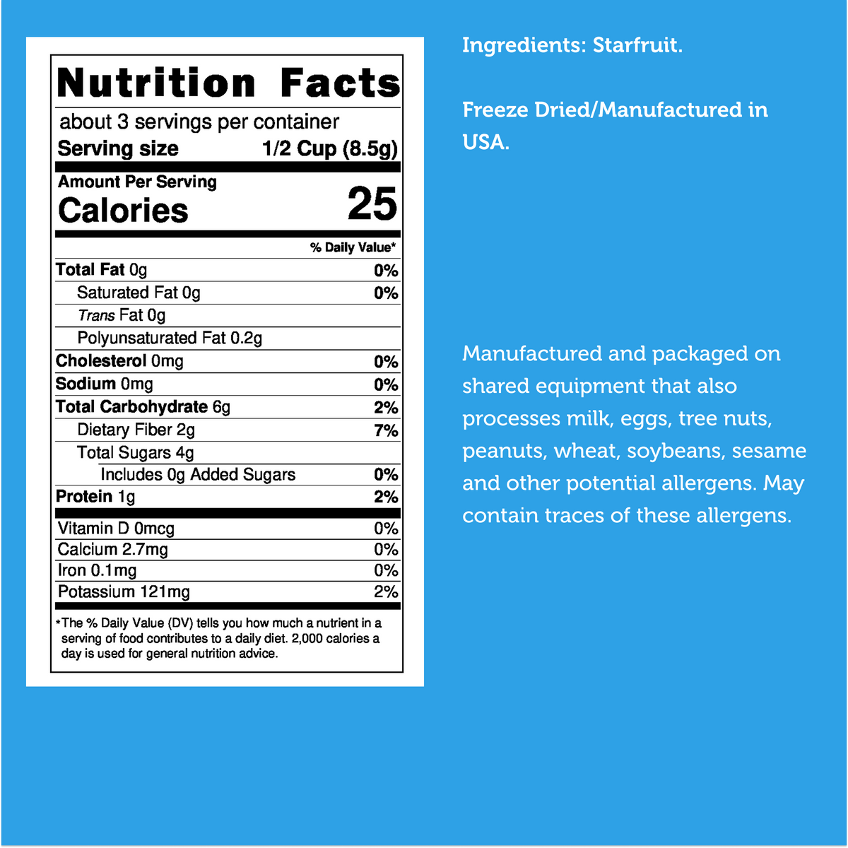 Freeze Dried Starfruit