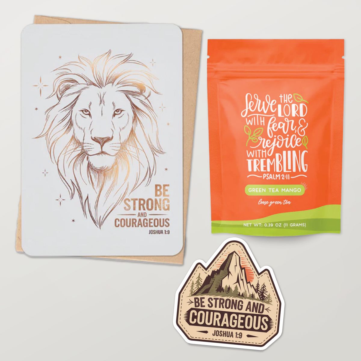 Christian Encouragement Gift Set – Strength & Courage (Joshua 1:9)