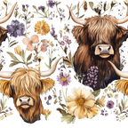 Wildflower Highland Cow Glass Cups