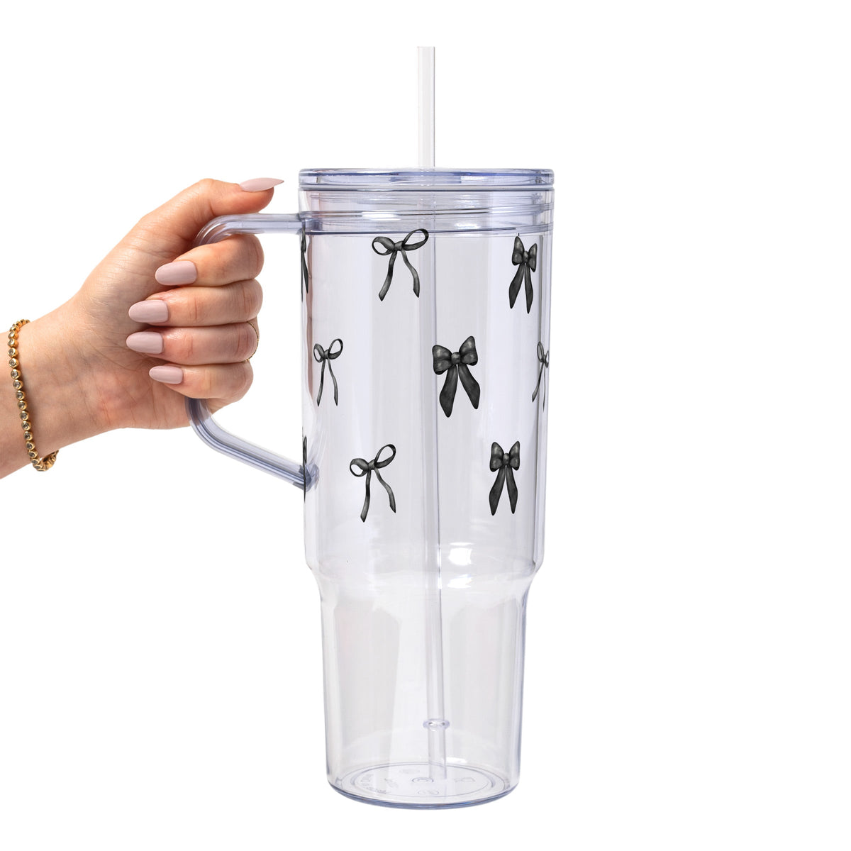 Black Coquette Bows Glass Cups