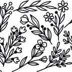 Black Floral Botanical Glass Cups