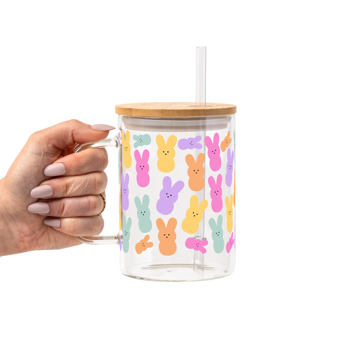 Easter Bunny Peeps Glass Cups