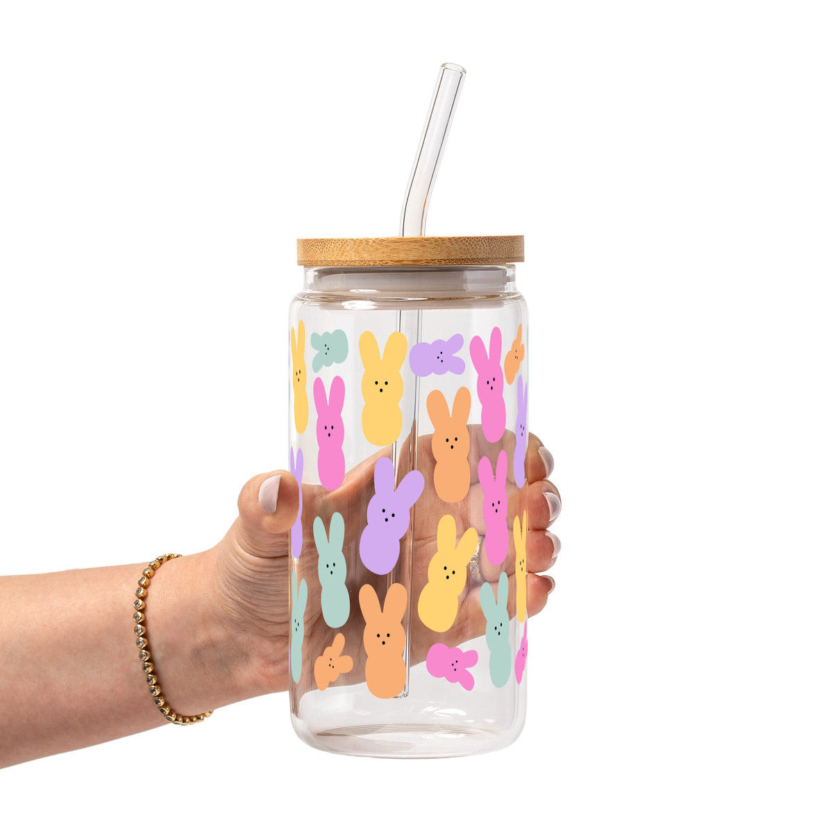 Easter Bunny Peeps Glass Cups