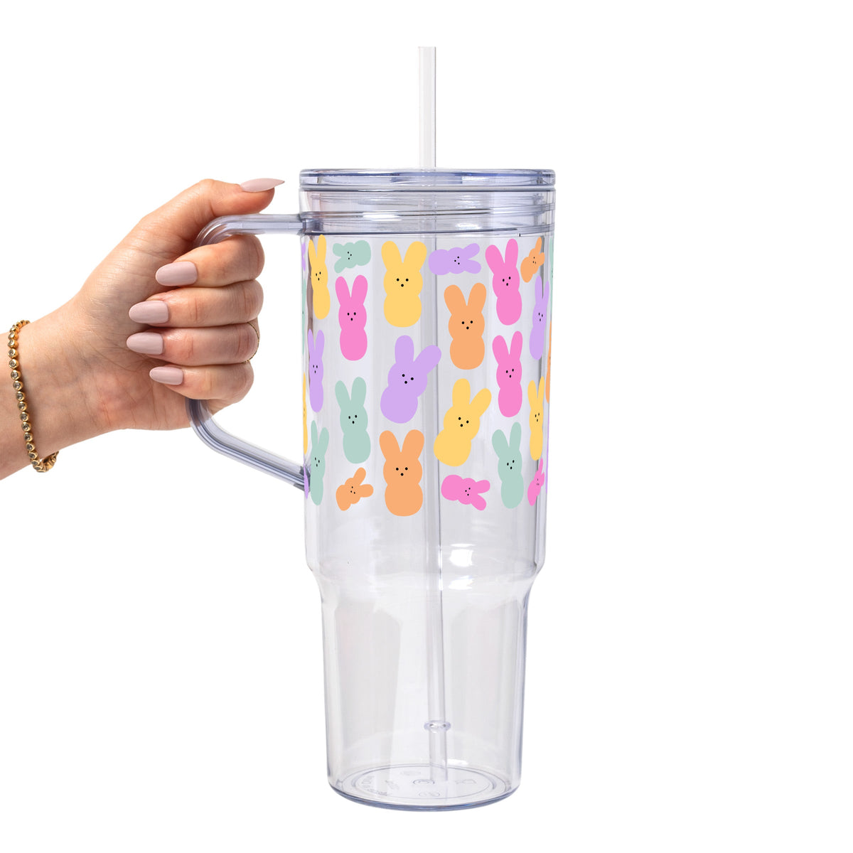 Easter Bunny Peeps Glass Cups