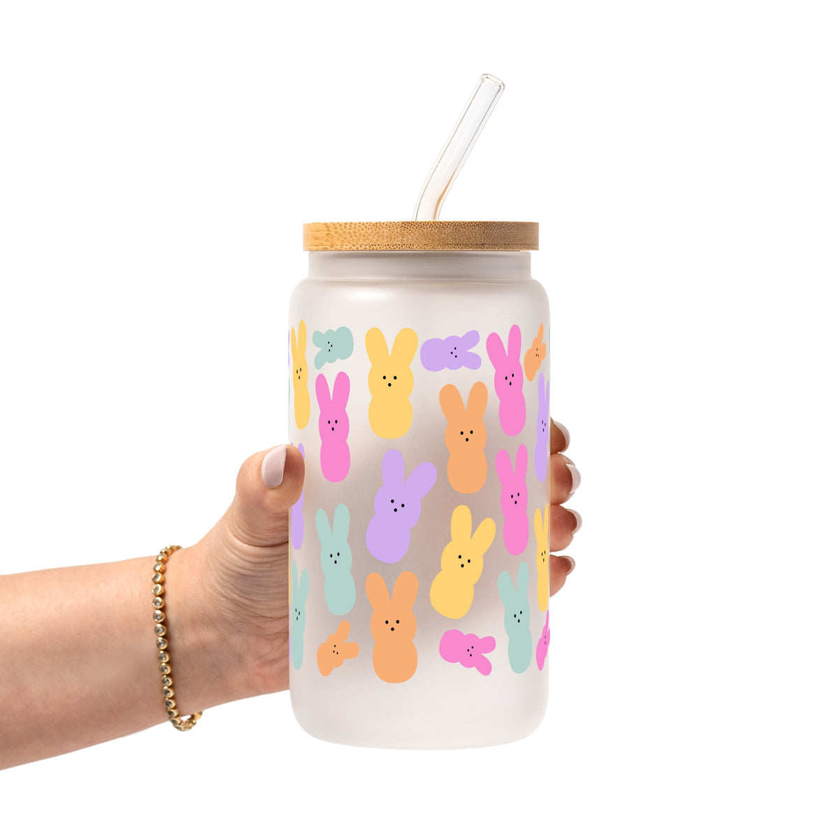 Easter Bunny Peeps Glass Cups