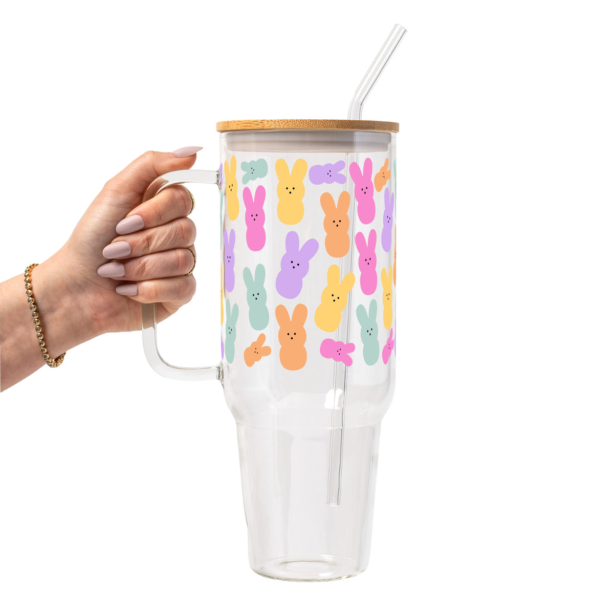 Easter Bunny Peeps Glass Cups