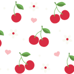 Red Cherries Pink Hearts Glass Cups