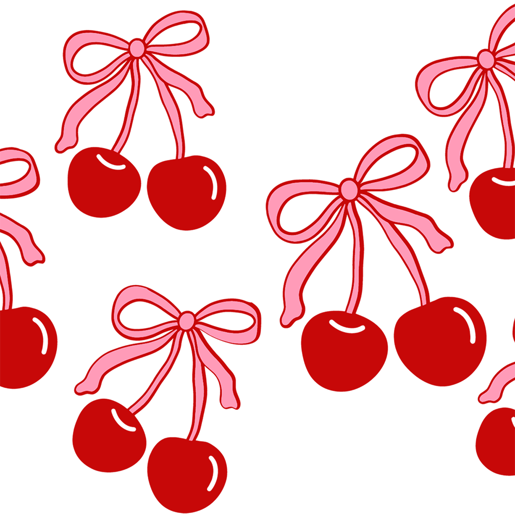 Cherry Bow Glass Cups