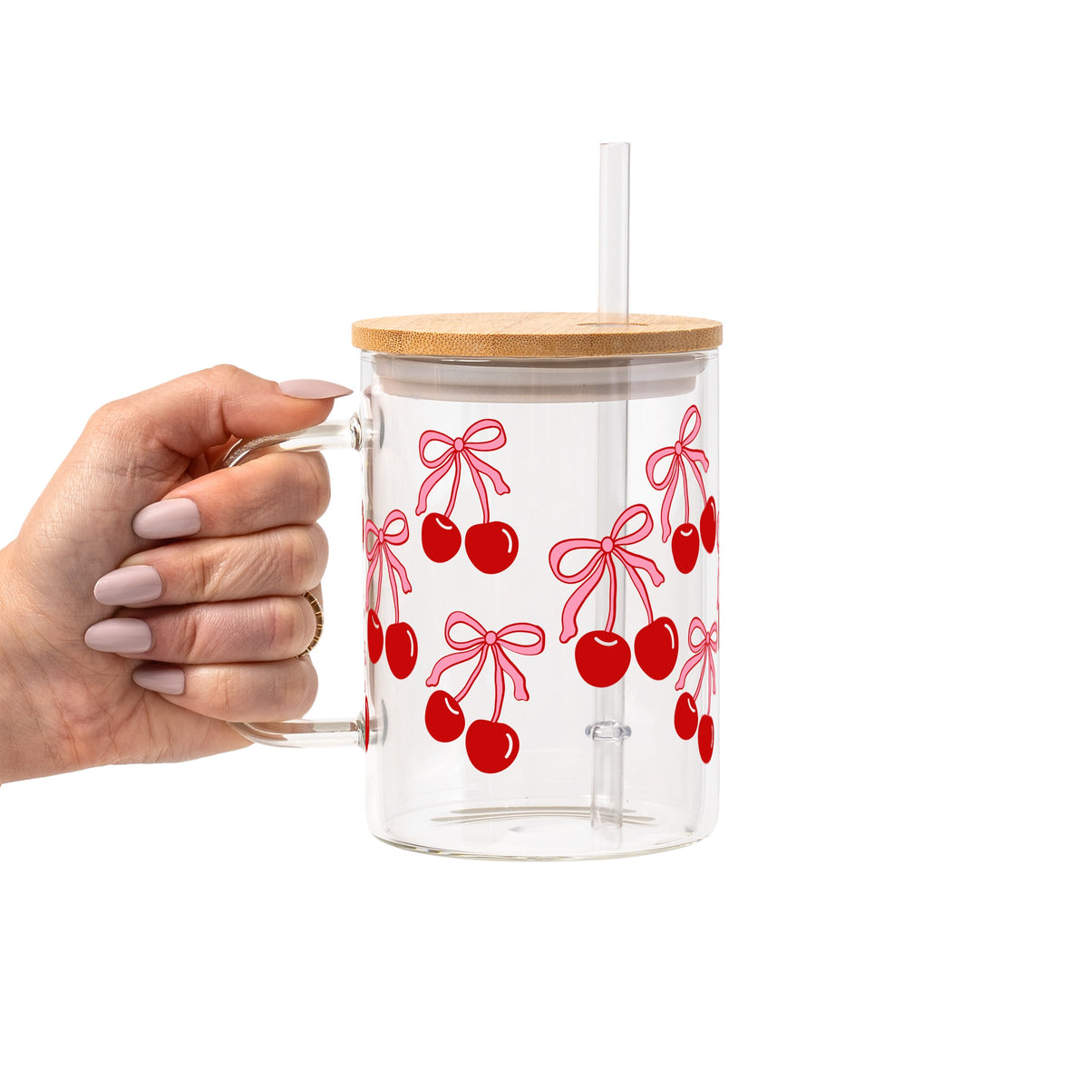 Cherry Bow Glass Cups