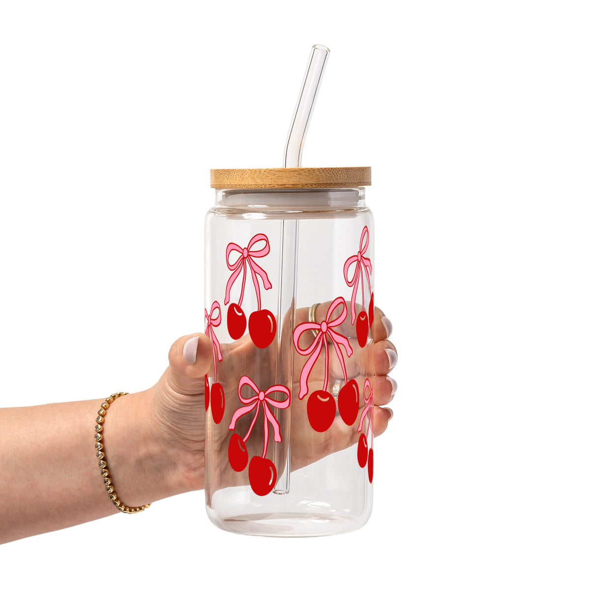 Cherry Bow Glass Cups