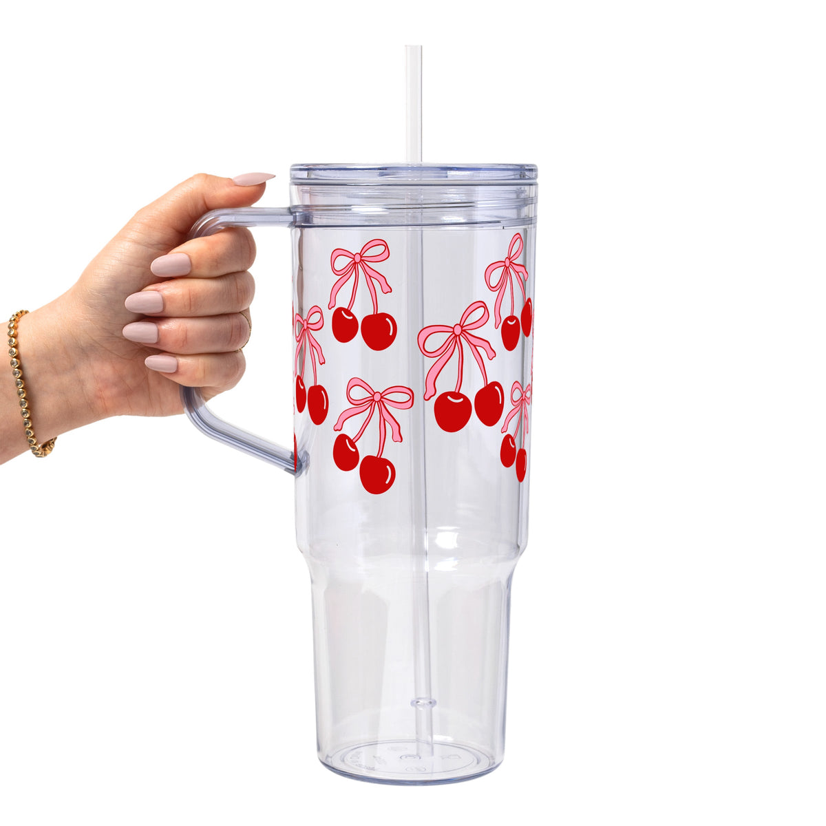 Cherry Bow Glass Cups