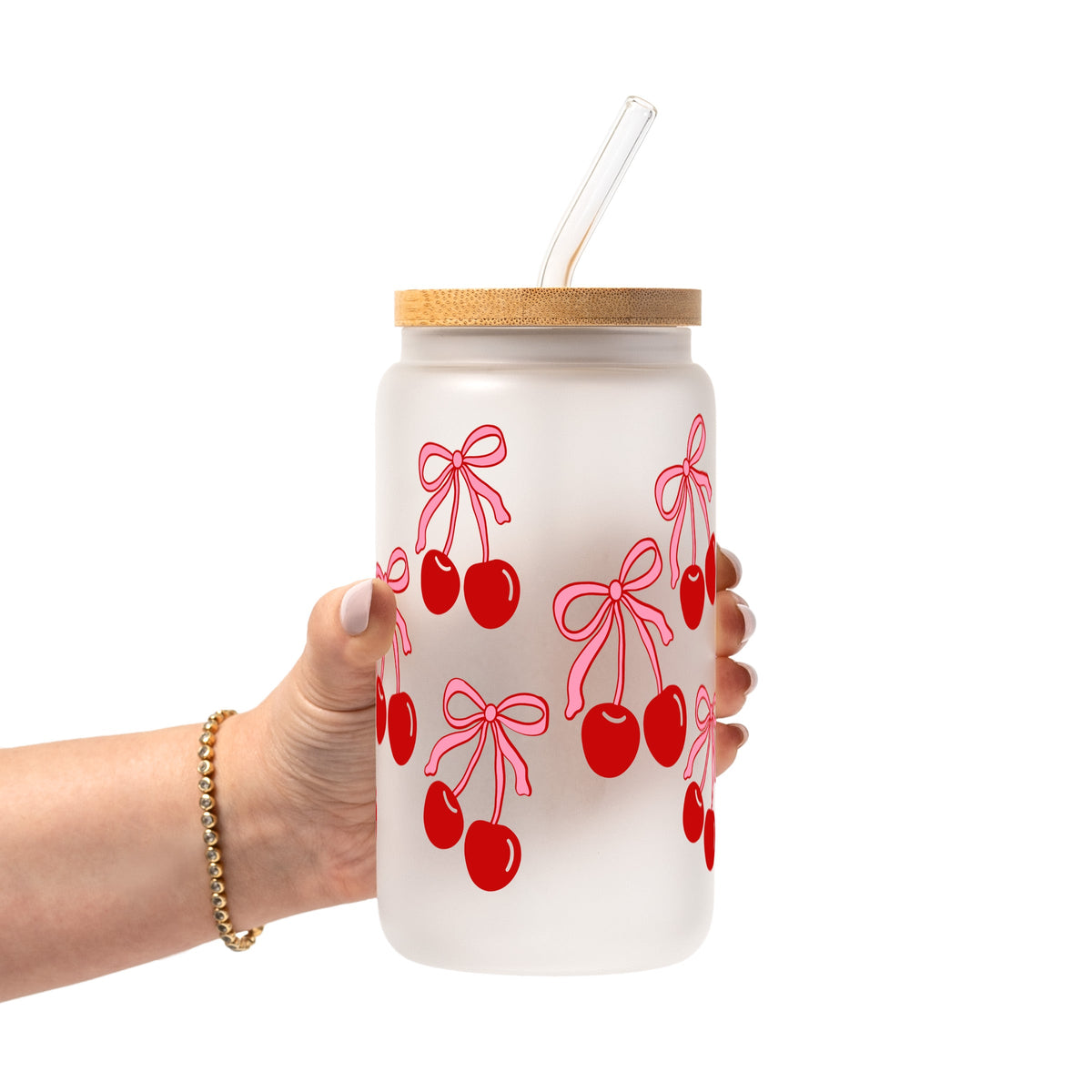Cherry Bow Glass Cups