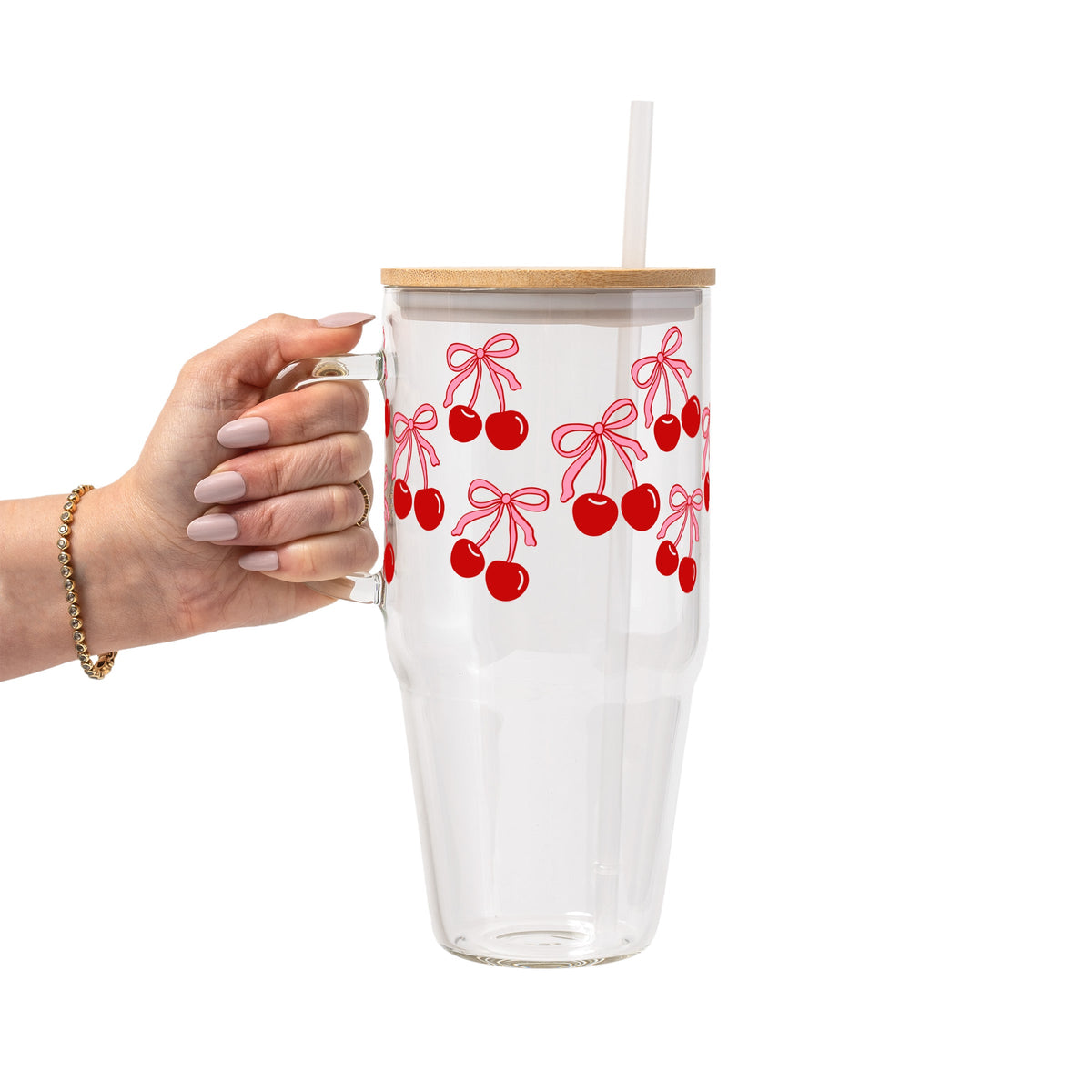 Cherry Bow Glass Cups
