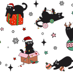 Christmas Cats Glass Cups