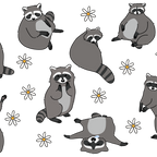 Coffee Loving Raccoon Glass Cups
