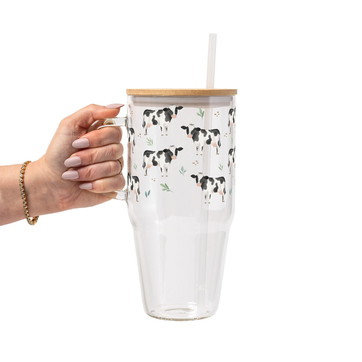 Cow Print Glass Cups
