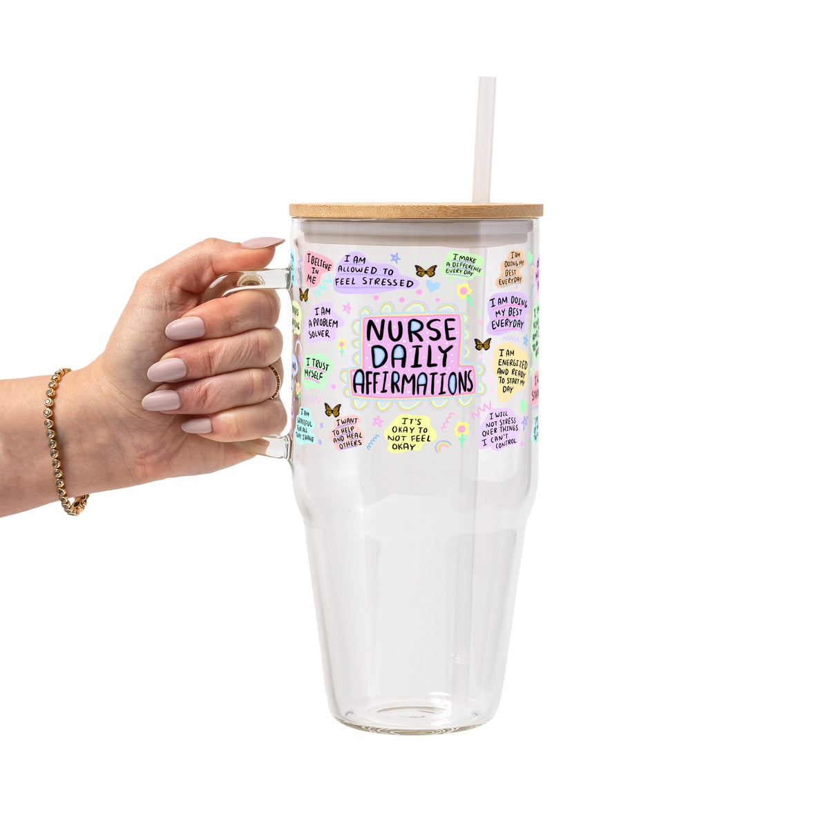 Nurse Daily Affirmations Glass Cups