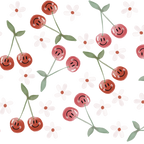Watercolor Smiley Cherries Glass Cups