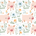 Piggies and Posies Glass Cups