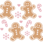 Pink Gingerbread Christmas Glass Cups