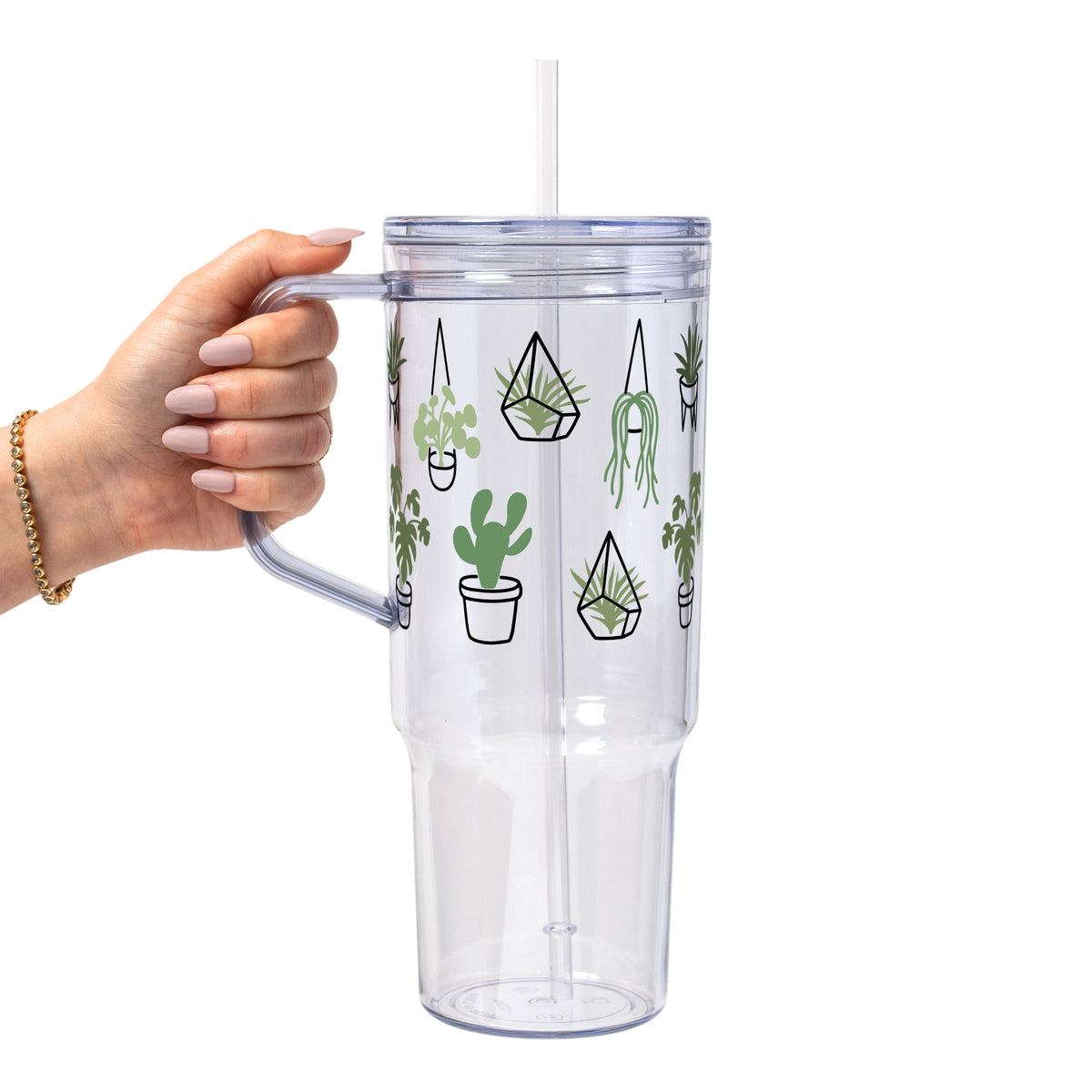 Botanical Greenery Plant Lover Glass Cups