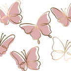 Pink Butterfly Glass Cups