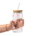 Pink Coquette Bows Glass Cups