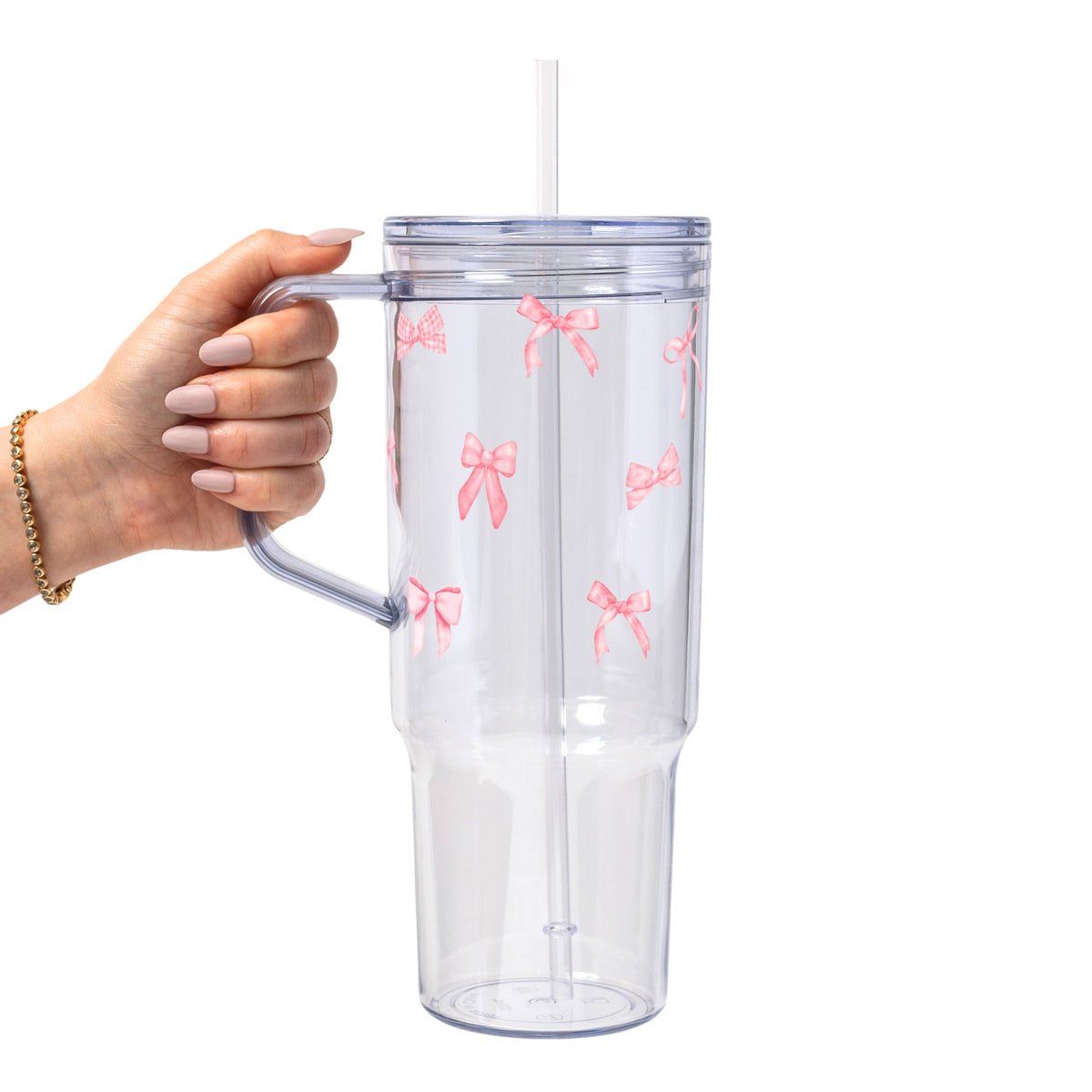 Pink Coquette Bows Glass Cups