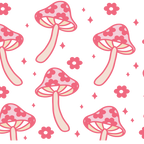 Retro Floral Boho Mushroom Glass Cups