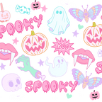Pastel Pink Halloween Glass Cups