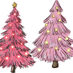 Pink Christmas Trees Glass Cups