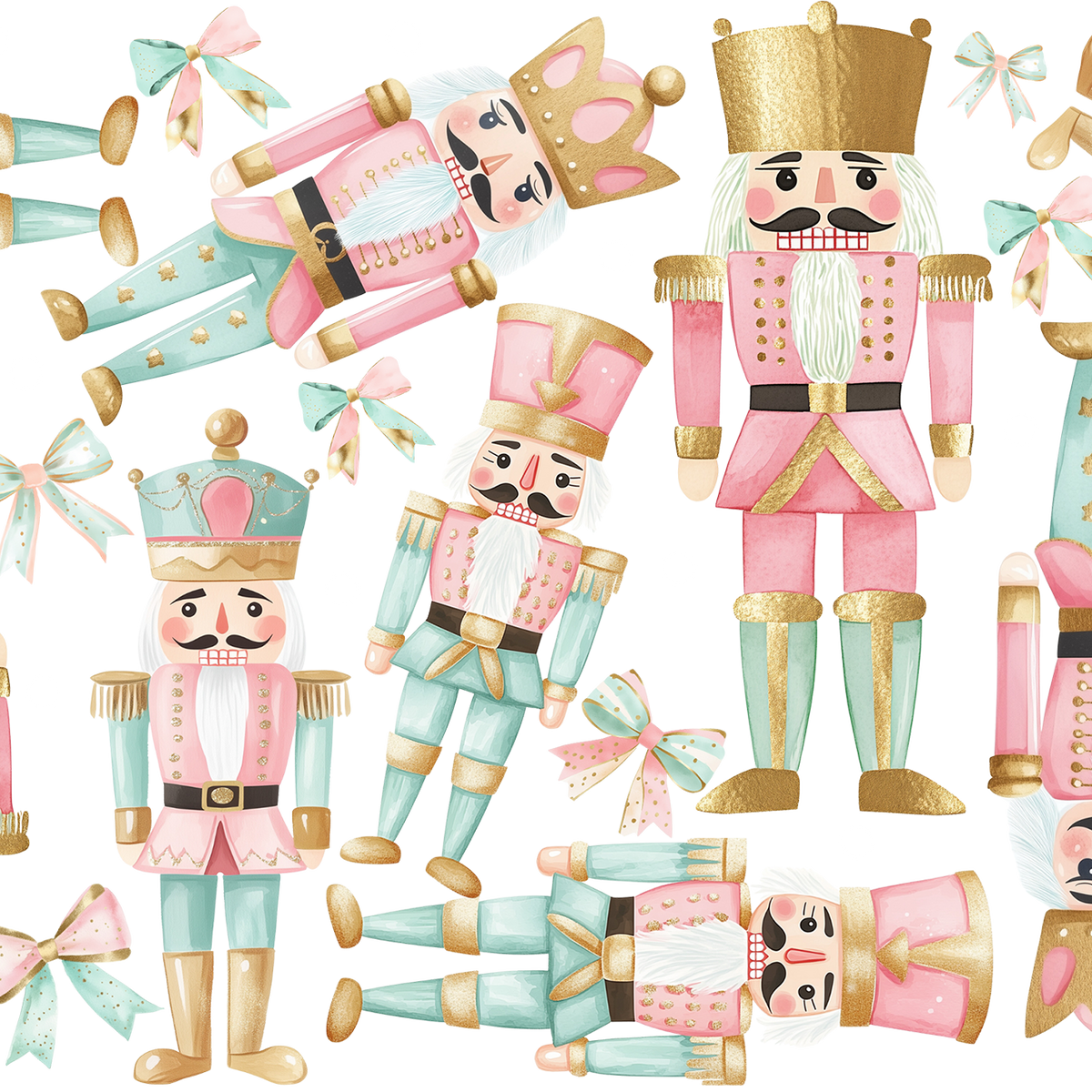 Pink Nutcracker Christmas Glass Cups