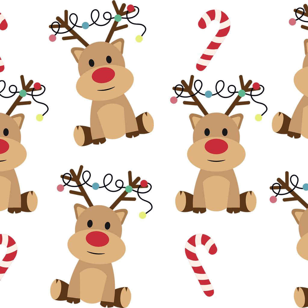 Christmas Reindeer Candy Cane Glass Cups