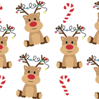 Christmas Reindeer Candy Cane Glass Cups