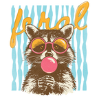 Retro Feral Raccoon Glass Cups