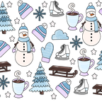 Blue Winter Glass Cups