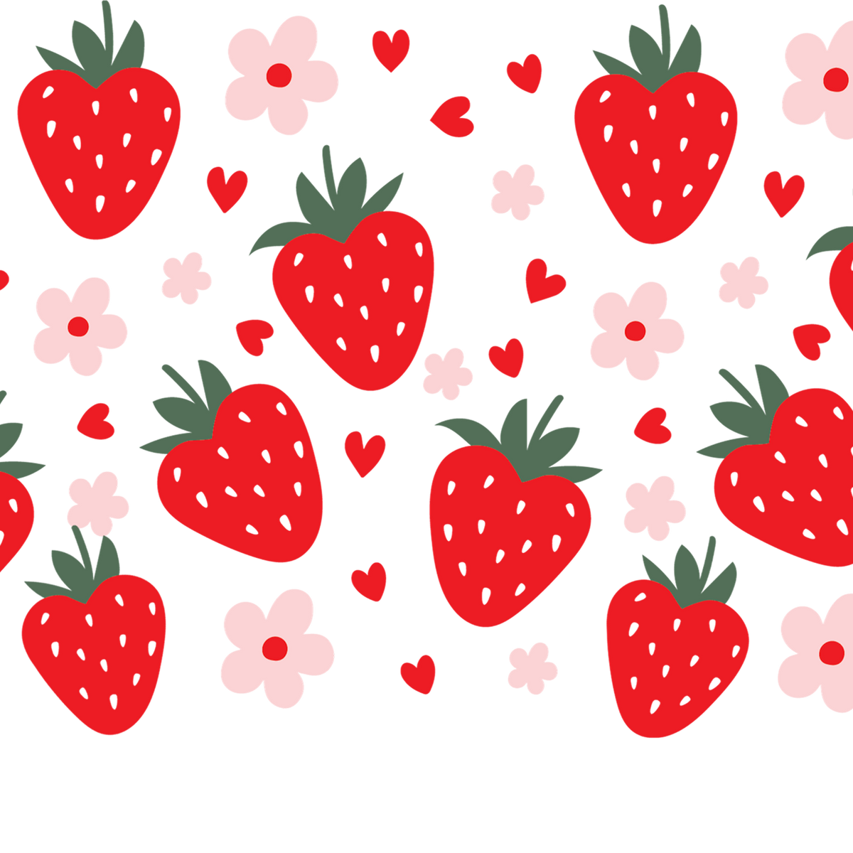 Strawberry Floral Glass Cups
